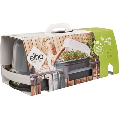 ELHO - Gb Balconniere Set De Cult 55 - Living Noir - L 55 x B 28.5 x H 25 cm - Balcon - 100% recyclé