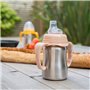 Tasse d'apprentissage - THERMOBABY - Inox - 180 ml - Peche - Ergonomique et anti-fuites