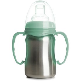 Tasse d'apprentissage - THERMOBABY - Inox - 180 ml - Vert Cactus - Ergonomique et anti-fuites