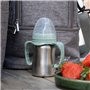 Tasse d'apprentissage - THERMOBABY - Inox - 180 ml - Vert Cactus - Ergonomique et anti-fuites