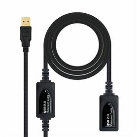 Câble Rallonge à USB NANOCABLE 10.01.0212 10 m Noir 10 m (1 Unité)