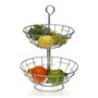 Coupe à fruits Versa 2 Etagères Métal Argenté Acier 28 x 41 x 28 cm
