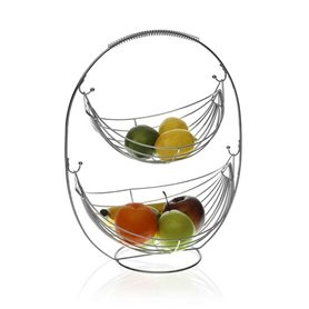 Coupe à fruits Versa Noir 2 Etagères (27 x 45,5 x 36 cm)
