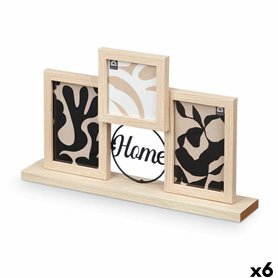 Cadre photo GiftDecor 411106 Noir Naturel Métal Bois MDF (6 Unités)