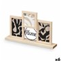 Cadre photo GiftDecor 411106 Noir Naturel Métal Bois MDF (6 Unités)