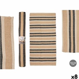 Tapis GiftDecor NO.04 Blanc Marron Noir 70 x 140 cm (8 Unités)