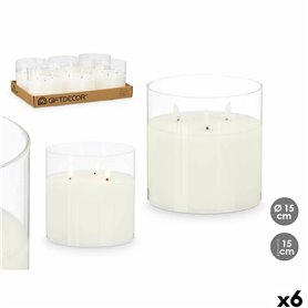 Bougie LED GiftDecor Z23688 Blanc Transparent 15 x 15 x 15 cm (6 Unités)