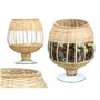 Bougeoir GiftDecor SG-30540 Transparent Naturel verre Rotin 18 x 22 x 18 cm (6 Unités)