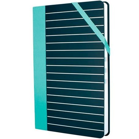 Carnet Milan STRIPE Noir Vert 21 x 14,6 x 1,6 cm