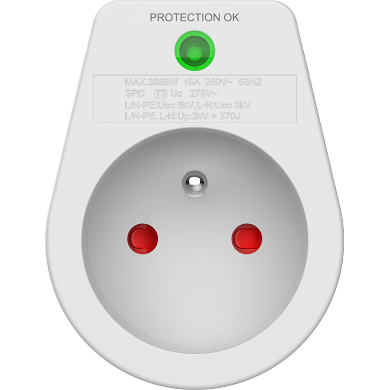 Parafoudre 1 prise Type E 310J Blanche + Garantie à vie Force Power Lite