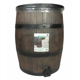 Récupérateur d'eau en forme de barrique - NATURE - En PE rotomoulé - 120 litres - Inclus accessoires