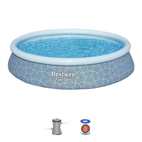 Kit piscine gonflable BESTWAY - Fast Set - 396 x 84 cm - Ronde (Filtre a cartouche, 1 cartouche)