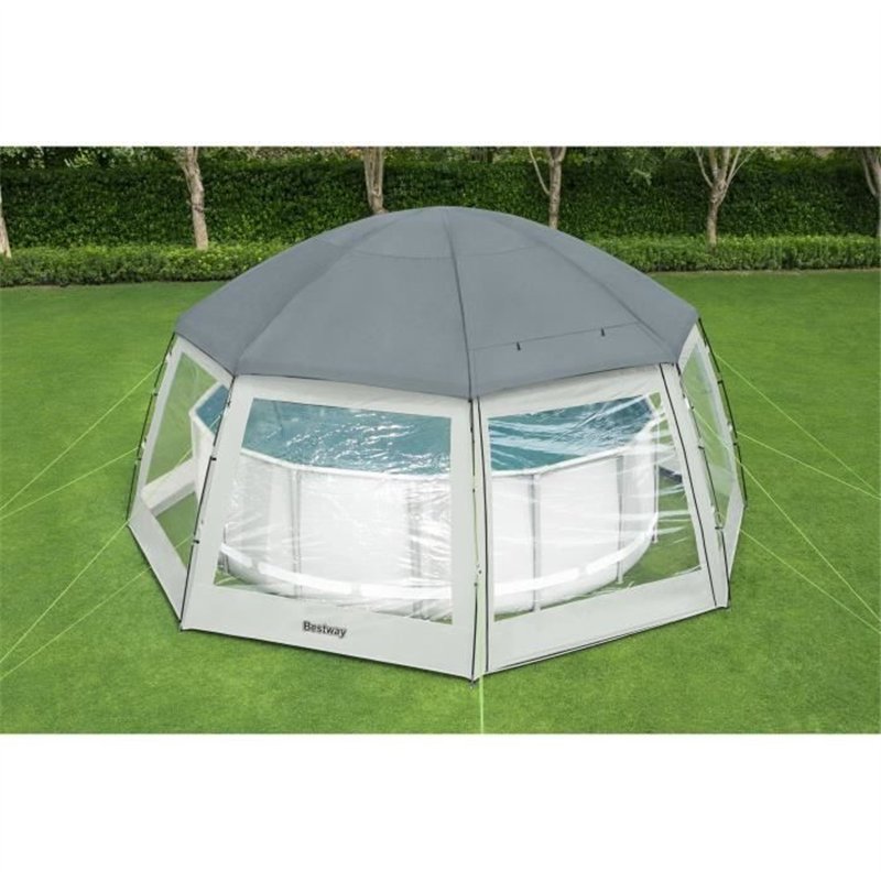Image secondaire de BESTWAY - Dôme de protection pour piscine - Octogonal 600 x 600 x 295 cm - Gris