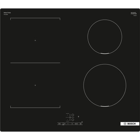 Table de cuisson a induction -BOSCH SER4 - 4 foyers - 6900 W - 59,2 x 52,2 cm - PVS611BB6H - Noir