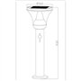 Lampadaire solaire - GALIX - G4595C - Tres éclairant - Inox avec détecteur - H93 cm - 1000 Lumens