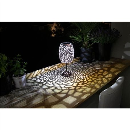 Lanterne solaire - GALIX - G2003 - Métal cuivré - LED blanche 10 lumens - H35 cm