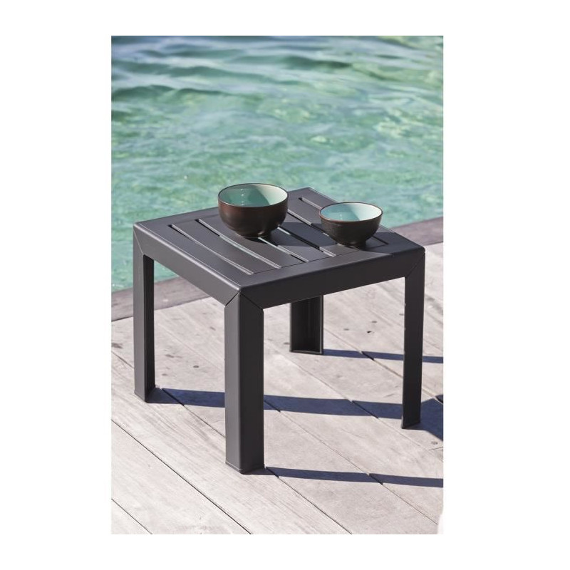 Image secondaire de Table basse - GROSFILLEX - Miami - Anthracite - 40x40 - Résine