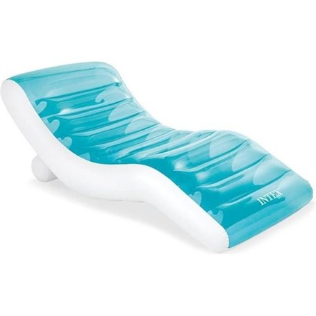 Matelas gonflable chaise longue INTEX - Asymétrique - Bleu océan - 191 x 99 cm