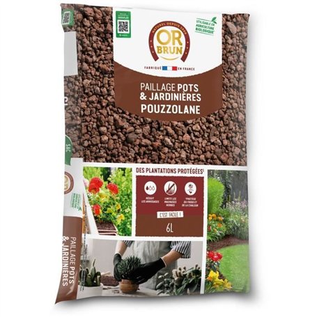 Paillage de Pouzzolane - OR BRUN - OBRPPOU6U - 6L - Protection des plantes