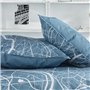 Parure de lit - TODAY - JAVA - 2 personnes - 240x220 cm - Coton - Imprimé Paris - Bleu