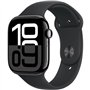 Apple Watch Series 10 GPS + Cellular - 46mm - Boîtier Jet Black Aluminium - Bracelet - Black Sport Band - M/L