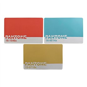 Set de table DKD Home Decor Pantone Bleu Rouge Doré Caoutchouc 43,5 x 28,5 x 0,5 cm 3 Pièces