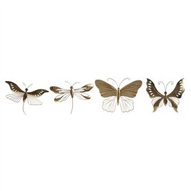 Décoration murale Home ESPRIT Doré Papillon 36 x 3 x 26 cm (4 Unités)