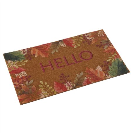 Paillasson Versa Hello Floral Thermoplastique Fibres de coco 40 x 2 x 70 cm