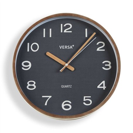 Horloge Murale Versa Gris Plastique Quartz 4,3 x 30 x 30 cm