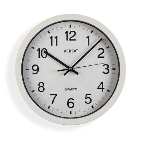 Horloge Murale Versa Blanc Plastique Quartz 4,3 x 30 x 30 cm