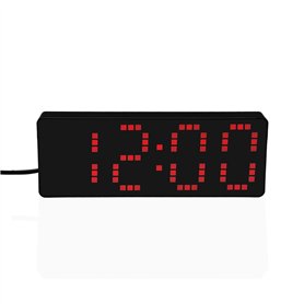 Pendule Réveil Versa Noir Rouge