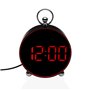 Pendule Réveil Versa Noir Rouge