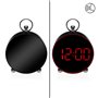 Pendule Réveil Versa Noir Rouge