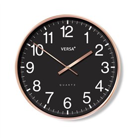 Horloge Murale Versa Noir Plastique 4,3 x 30 x 30 cm