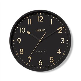 Horloge Murale Versa Noir Plastique 4 x 30 x 30 cm