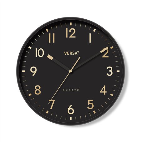 Horloge Murale Versa Noir Plastique 4 x 30 x 30 cm