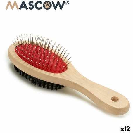 Brosse pour Chiens Mascow AR1807082 Marron Noir Rouge 7 x 22,5 x 5 cm (12 Unités)