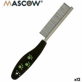 Brosse à Cheveux Mascow 27793 Noir Rouge Vert Polyester Acier 4 x 20,5 x 1,5 cm 12 Unités