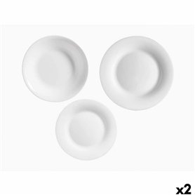 Service de Vaisselle Vivalto F-LP100-80-85 Blanc Verre opalin (2 Unités)