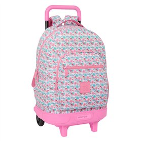 Cartable à roulettes Moos Flores Multicouleur 33 x 45 x 22 cm