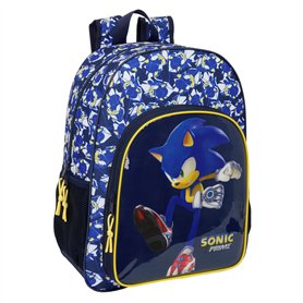 Cartable Sonic City Bleu 33 x 42 x 14 cm