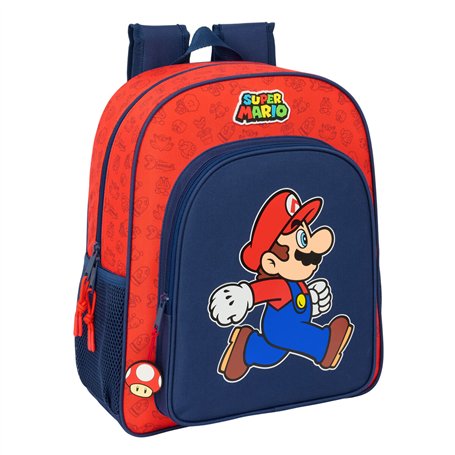 Cartable Super Mario Trick Rouge Bleu foncé 32 x 38 x 12 cm