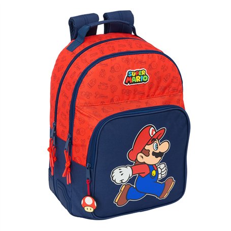 Cartable Super Mario Trick Rouge Bleu foncé 32 x 42 x 15 cm