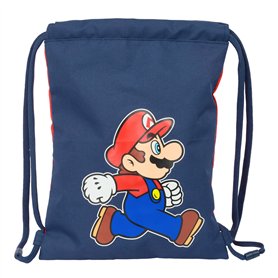 Sac à dos serré par des ficelles Super Mario Trick Rouge Bleu foncé 26 x 34 x 1 cm