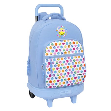 Cartable Smiley Joyful Bleu Multicouleur 33 x 45 x 22 cm