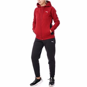 Survêtement Femme Puma Classic Hooded Tracksuit Fl Rouge 2 Pièces