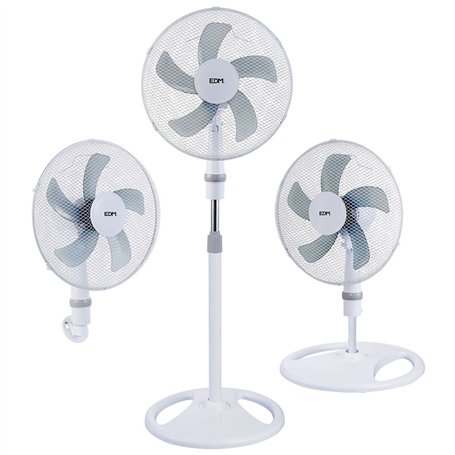 Ventillateur EDM 33530 Blanc 45 W 3-en-1