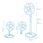 Ventillateur EDM 33530 Blanc 45 W 3-en-1
