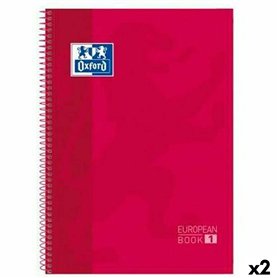 Cahier à Spirale Oxford Classic Europeanbook 1 Rouge A4+ 80 Volets 5 Pièces (2 Unités)