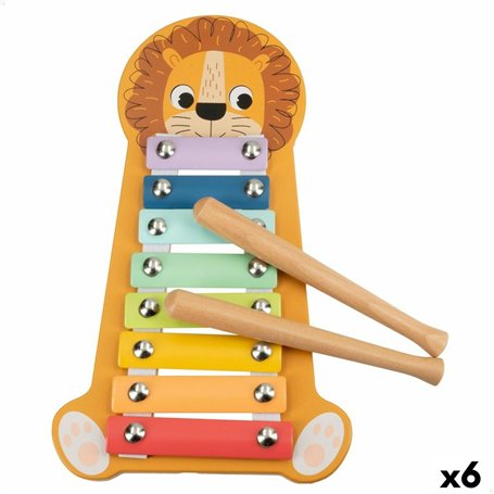 Xylophone Woomax Lion Bois 16 x 2,5 x 26 cm (6 Unités)